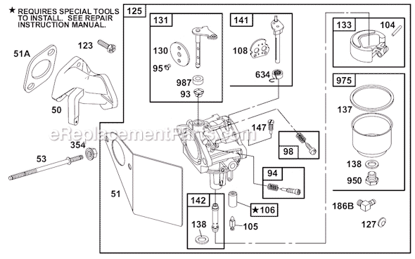 Page C Diagram and Parts List for 19C400SERIES  Briggs and Stratton Engine
